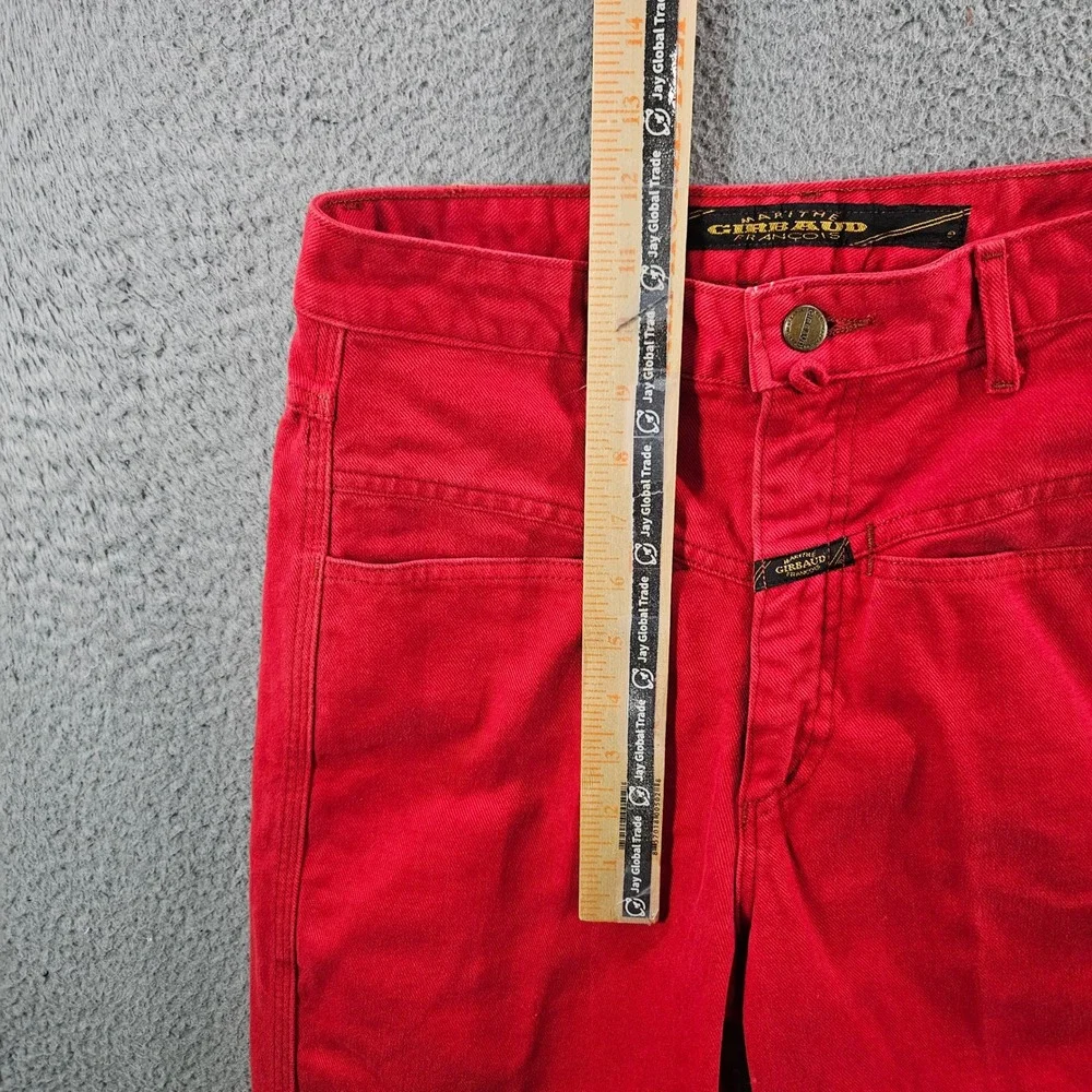 Marithe Francois Girbaud Vintage Red Denim Shorts Womens 7/8 High Rise USA VTG